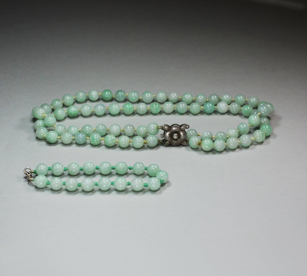 R705 Jade bead necklace and bracelet