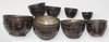 R796 Set of eight Chinese coconut nesting bowls, 17th century