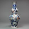 R897 Rare Dutch Delft double-gourd ribbed cachemire vase