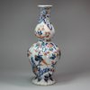 R897 Rare Dutch Delft double-gourd ribbed cachemire vase