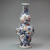 R897 Rare Dutch Delft double-gourd ribbed cachemire vase