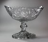 R908 Irish cut glass canoe-shaped centre piece, width: 10 3/4in.