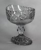 R908 Irish cut glass canoe-shaped centre piece, width: 10 3/4in.