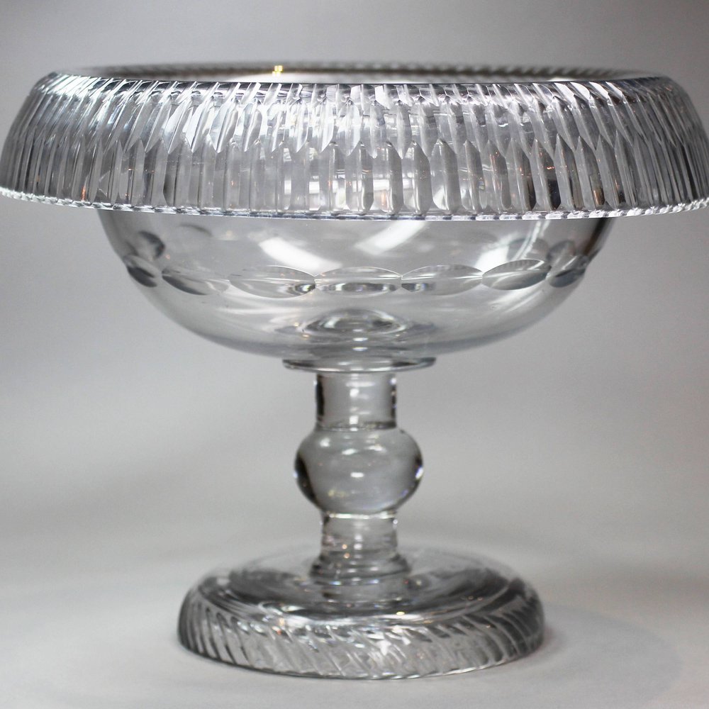 R984 An Irish glass pedestal centre bowl, circa 1835