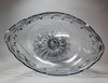 R985 An Irish glass boat-shaped pedestal large fruit bowl