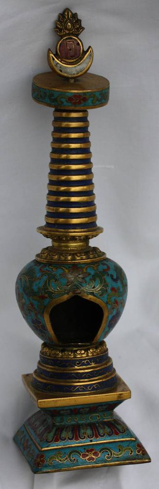 TL87 Cloisonne stupa, early 18th century