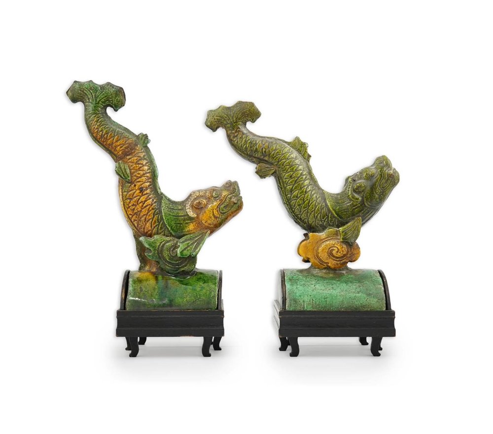 Temp Ming dynasty roof tiles often featured figures of leaping fish,