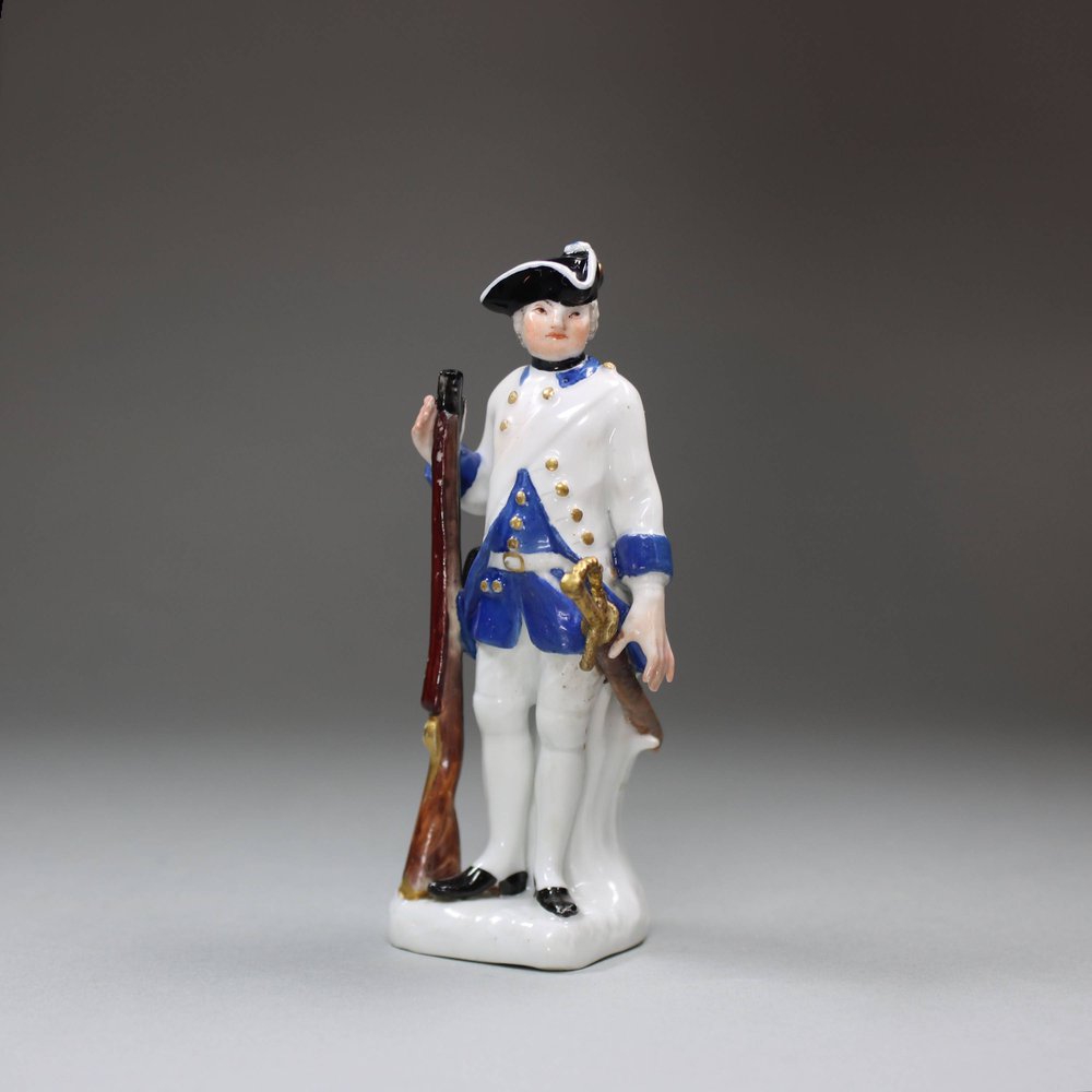 U108 Meissen figure of a soldier, c. 1750