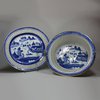 U117 Blue and white pierced fruit-basket and under-dish, c. 1800