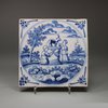 U121 Dutch delft blue and white biblical tile, c. 1760