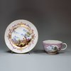 U132 Meissen purple-ground teacup and saucer, c. 1735-40