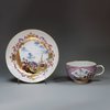 U133 Meissen purple-ground teacup and saucer, c. 1735-40