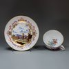 U134 Meissen purple-ground teacup and saucer, c. 1735-40