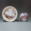 U136 Meissen purple-ground teacup and saucer, c. 1735-40