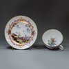 U136 Meissen purple-ground teacup and saucer, c. 1735-40