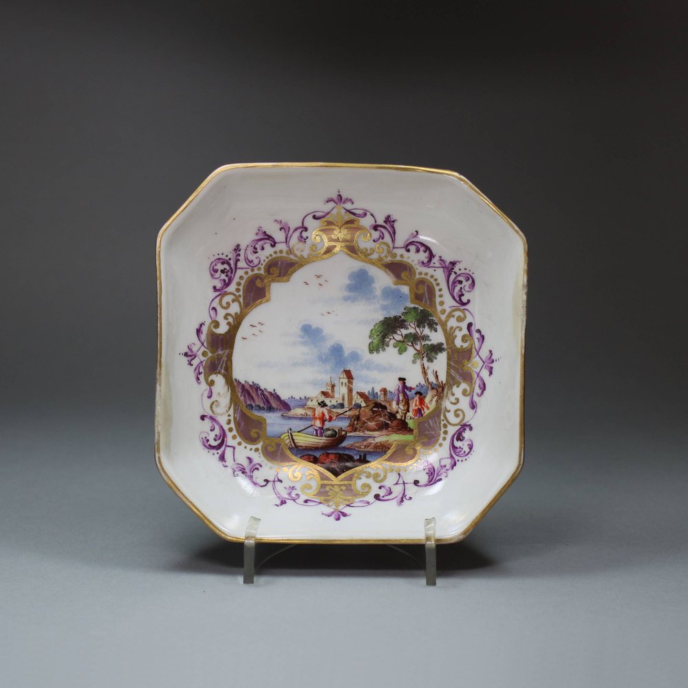 U139 Meissen purple-ground spoon-tray, c. 1735-40