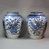 U148 A matched pair of Japanese blue and white jars, 18th century