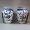 U148 A matched pair of Japanese blue and white jars, 18th century