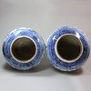U148 A matched pair of Japanese blue and white jars, 18th century
