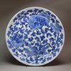 U185 Blue and white dish, Kangxi (1662-1722)