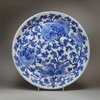 U185 Blue and white dish, Kangxi (1662-1722)
