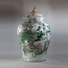 U187 Large famille verte baluster jar and cover