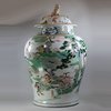 U187 Large famille verte baluster jar and cover