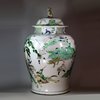 U187 Large famille verte baluster jar and cover