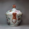 U189 Large famille rose soup tureen, cover and underdish