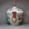 U189 Large famille rose soup tureen, cover and underdish