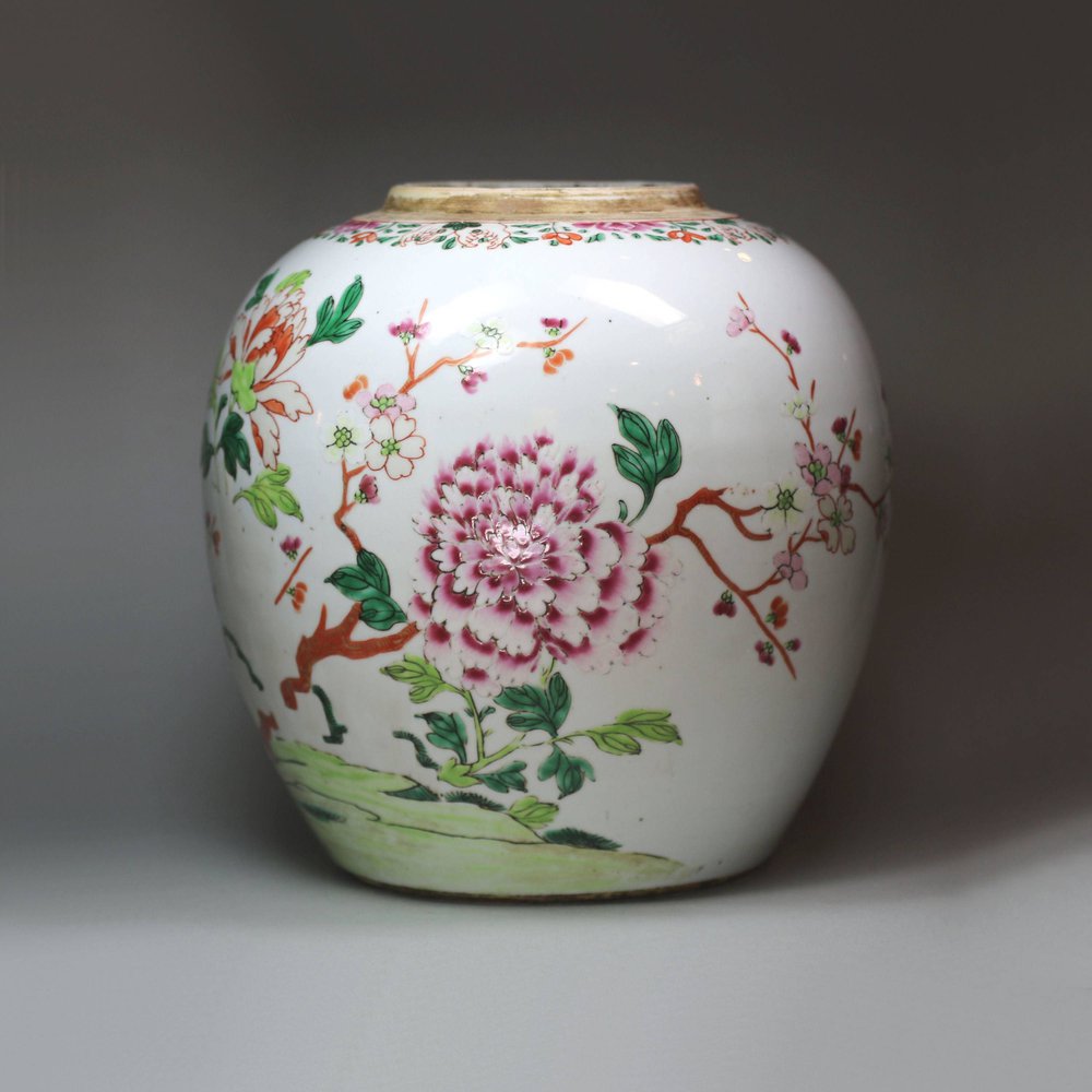 U191A Famille rose ginger jar, Qianlong (1736-95)