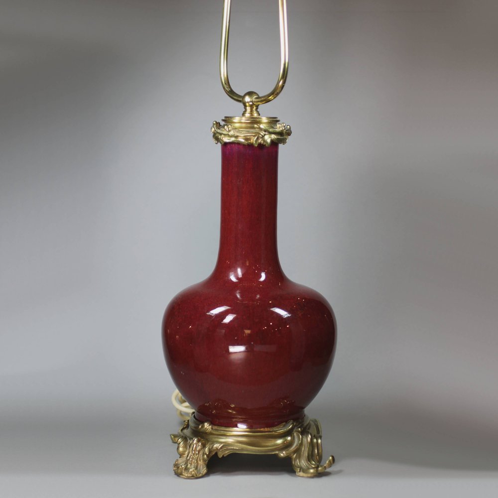 U220 Sang-de-boeuf bottle vase/lamp, Qing dynasty (1662-1916)