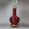 U220 Sang-de-boeuf bottle vase/lamp, Qing dynasty (1662-1916)