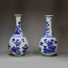 U240 Matched pair of Chinese blue and white bottle vases