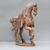 U27 Large Chinese painted pottery figure of a prancing horse