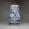 U327 Blue and white moulded tankard and cover, Kangxi (1662-1722)