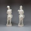 U350 Pair of Chinese blanc de chine equestrian figures