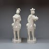 U350 Pair of Chinese blanc de chine equestrian figures