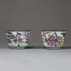 U391 Pair of small Canton enamel wine cups, Qianlong (1736-95)