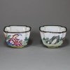 U392 Pair of small Canton enamel wine cups,18th century