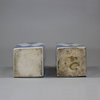 U399 Pair of Chinese blue and white square-section vases