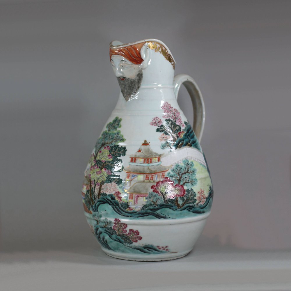 U406 Large rare famille rose baluster jug, Qianlong (1736-95)