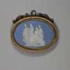 U413 Wedgwood blue jasper oval gilt-metal mounted medallion