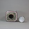 U440 Canton enamel square-section tea canister and cover