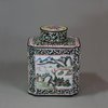 U440 Canton enamel square-section tea canister and cover