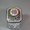 U440 Canton enamel square-section tea canister and cover