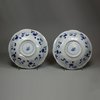 U449 Pair of Chinese blue and white lobed dishes