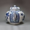 U44 Blue and white punchpot and cover, 18th century