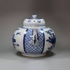 U44 Blue and white punchpot and cover, 18th century