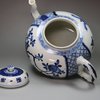 U44 Blue and white punchpot and cover, 18th century